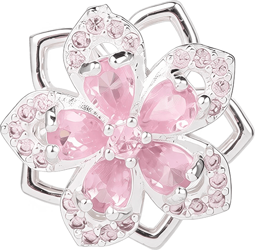 (White) Lucky Purple-Gold Flower