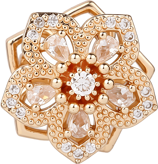 (Gold) Lucky Purple-Gold Flower
